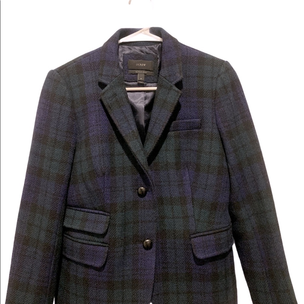 J CREW wool School boy blazer blackwatch plaid 6